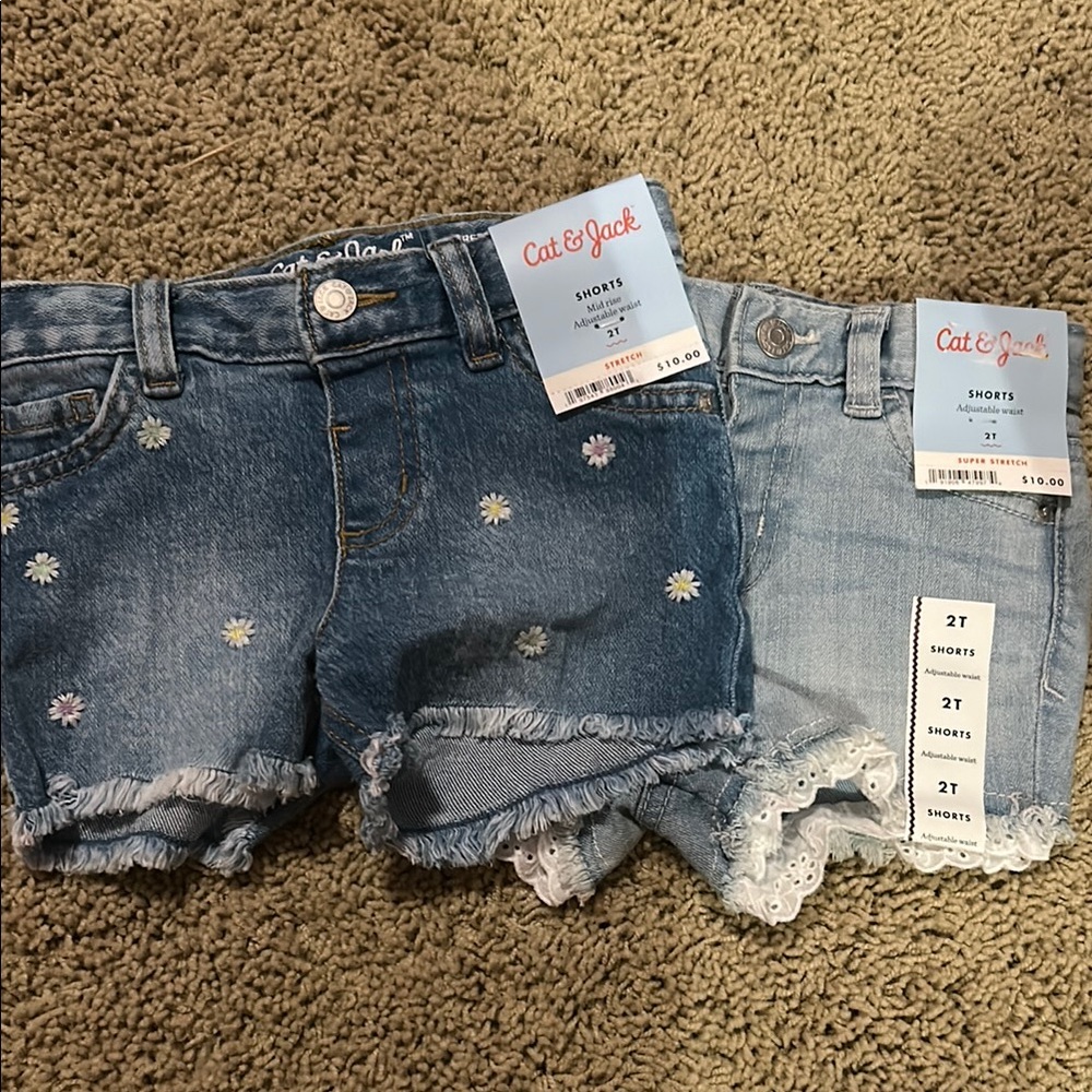 Cat & Jack Blue Distressed Denim Shorts